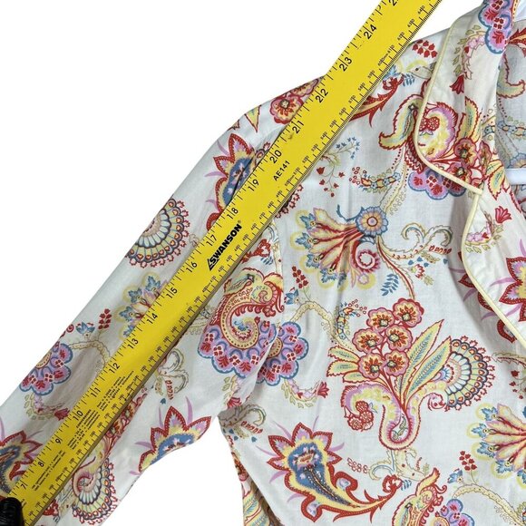 BedHead Anthropologie Women 8 Paisley PJ Set Cropped Comfy Lounge Quiet Luxury - Picture 12 of 16